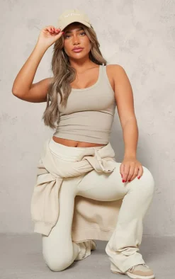 Pale Khaki Snatched Sculpt Scoop Vest