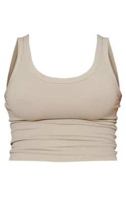 Pale Khaki Snatched Sculpt Scoop Vest