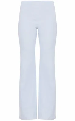 Pastel Blue Tailored Low Rise Skinny Flared Pants