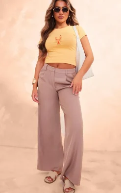 Pastel Orange Lobster Printed Fitted T Shirt