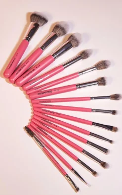 Peaches & Cream 15 Piece Make up Brush Set Pink