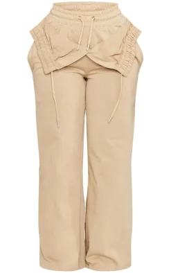 Pebble Exposed Waist Straight Leg Sweatpants