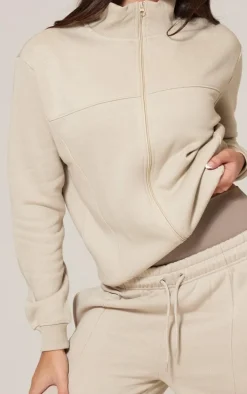 Pebble Seam Detail Zip Through Track Top
