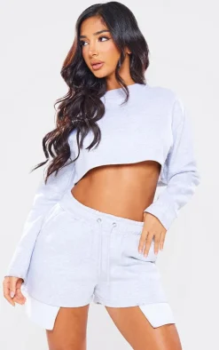 Petite Ash Grey Cropped Sweater