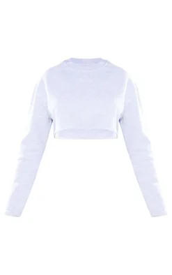 Petite Ash Grey Cropped Sweater