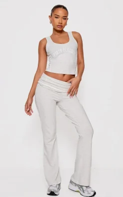 Petite Ash Grey Jersey Graphic Tank Top