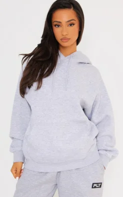 Petite Ash Grey Oversized Hoodie