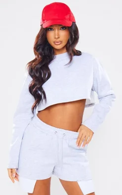 Petite Ash Grey Pocket Detail Shorts