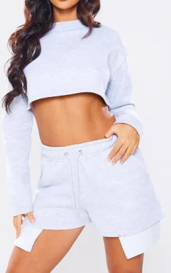 Petite Ash Grey Pocket Detail Shorts