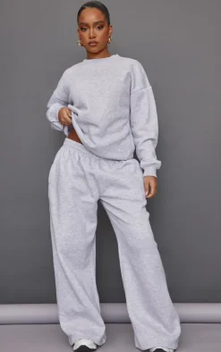 Petite Ash Grey Super Wide Leg Sweatpants