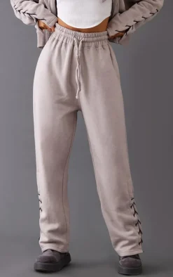 Petite Ash Grey Tie Side Detail Sweatpants