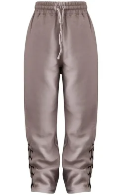 Petite Ash Grey Tie Side Detail Sweatpants