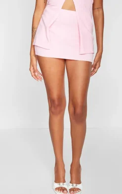 Petite Baby Pink Knitted Micro Mini Skirt