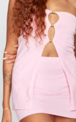 Petite Baby Pink Knitted Micro Mini Skirt