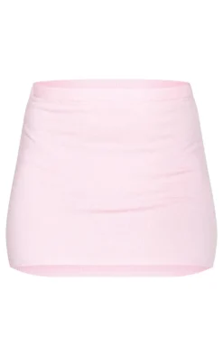 Petite Baby Pink Knitted Micro Mini Skirt