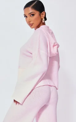 Petite Baby Pink Luxe Knit Wide Leg Pants