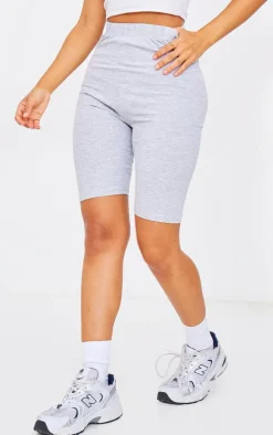 Petite Basic Grey Cotton Blend Bike Shorts