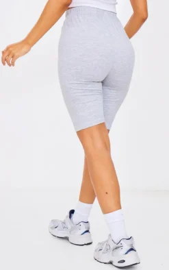 Petite Basic Grey Cotton Blend Bike Shorts