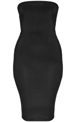 Petite Black Bandeau Jersey Midi Dress