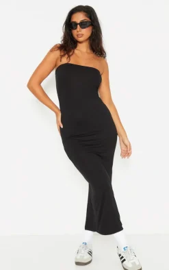 Petite Black Bandeau Midaxi Dress