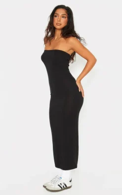 Petite Black Bandeau Midaxi Dress
