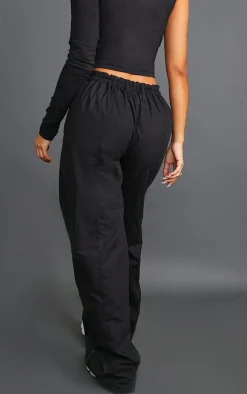 Petite Black Cargo Low Rise Pocket Detail Pants