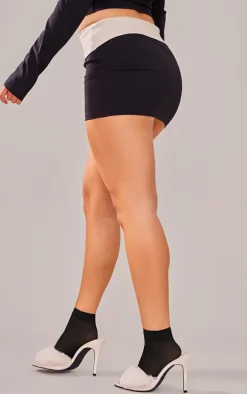Petite Black Contrast Micro Mini Skirt