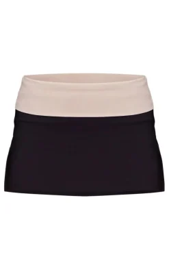 Petite Black Contrast Micro Mini Skirt