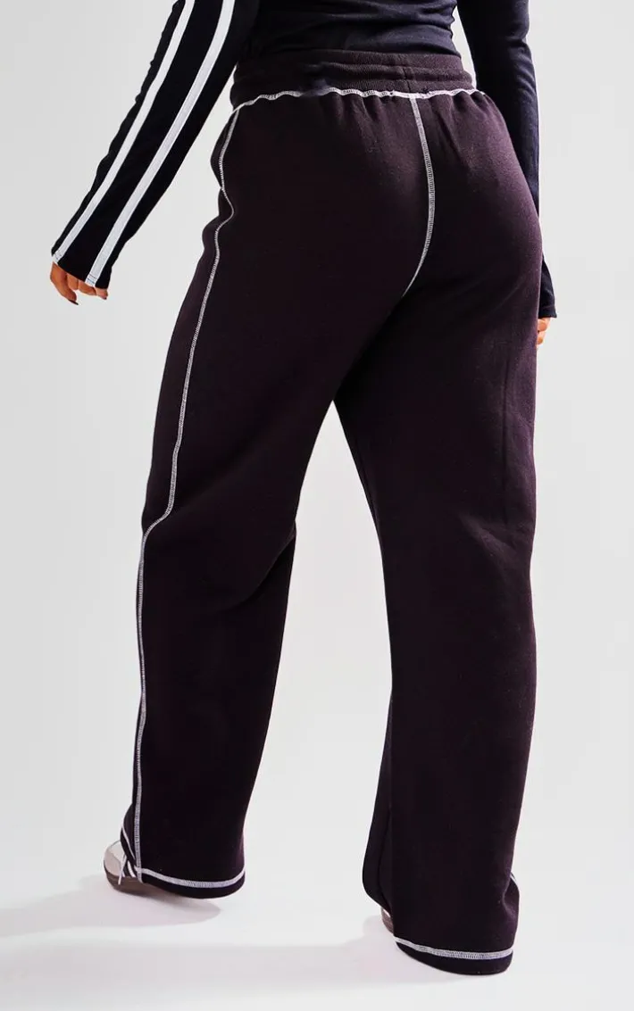 Petite Black Contrast Stitch Sweatpants