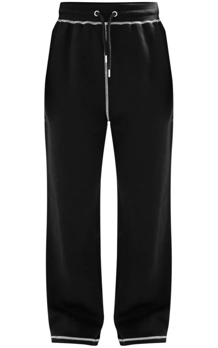 Petite Black Contrast Stitch Sweatpants