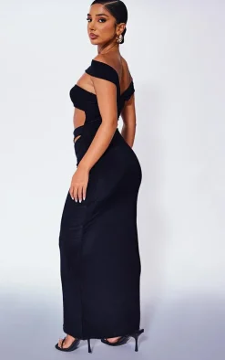 Petite Black Cut-out Bandeau Maxi Dress