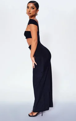 Petite Black Cut-out Bandeau Maxi Dress