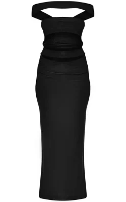 Petite Black Cut-out Bandeau Maxi Dress