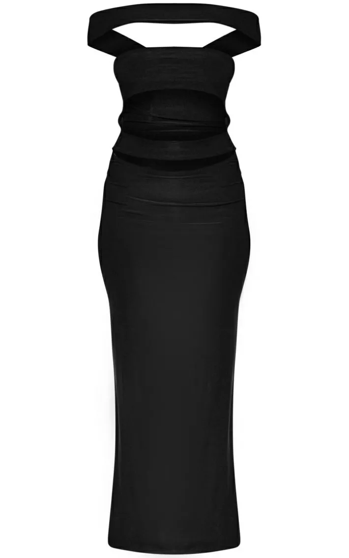 Petite Black Cut-out Bandeau Maxi Dress