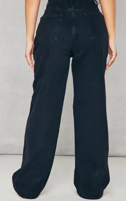 Petite Black Dip Waist Denim Jeans