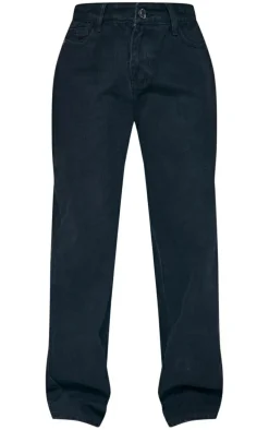 Petite Black Dip Waist Denim Jeans