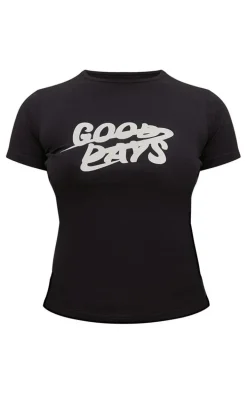 Petite Black Good Days Graphic Tee