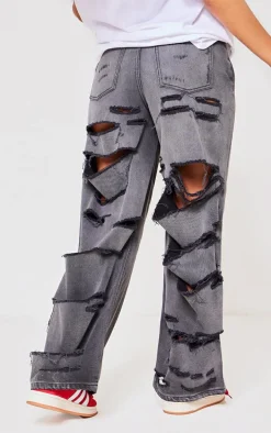 Petite Black High Waisted Extreme Cut Out Detail Jeans