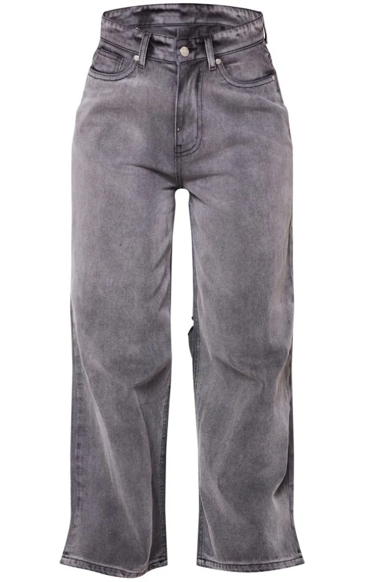 Petite Black High Waisted Extreme Cut Out Detail Jeans