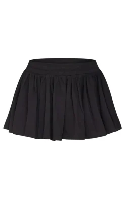 Petite Black Jersey Floaty Mini Skirt