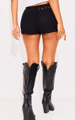 Petite Black Knitted Hotpants