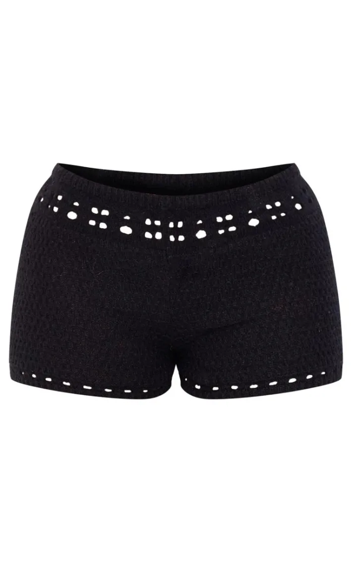 Petite Black Knitted Hotpants