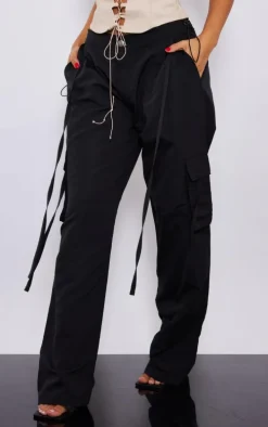 Petite Black Lightweight Shell Low Rise Cargo's