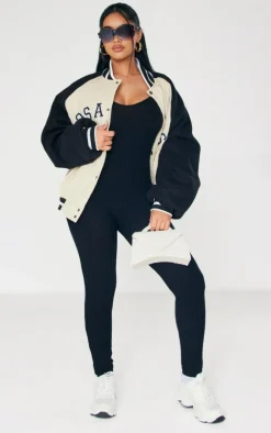 Petite Black Long Sleeve Knitted Jumpsuit