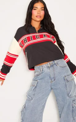 Petite Black Long Sleeve Hooded Bomber