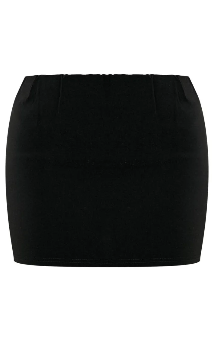 Petite Black Low Rise Micro Mini Skirt