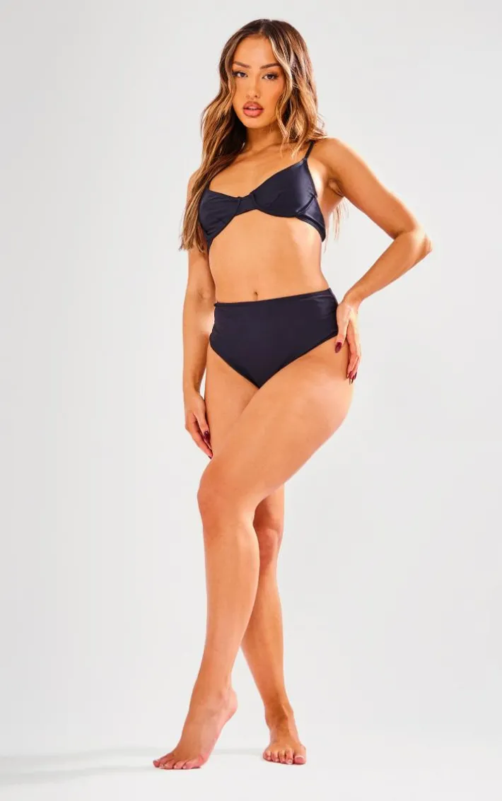 Petite Black Mix & Match High Waist Bikini Bottoms
