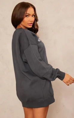 Petite Black Oversized Sweater Dress