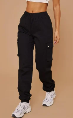 Petite Black Pocket Detail Cargo Pant