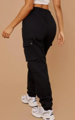Petite Black Pocket Detail Cargo Pant